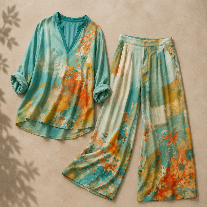Chiara - Ensemble Elegante con Pantalone Largo