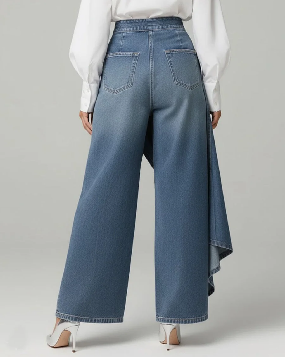 Aurora - Pantaloni denim con laccetti