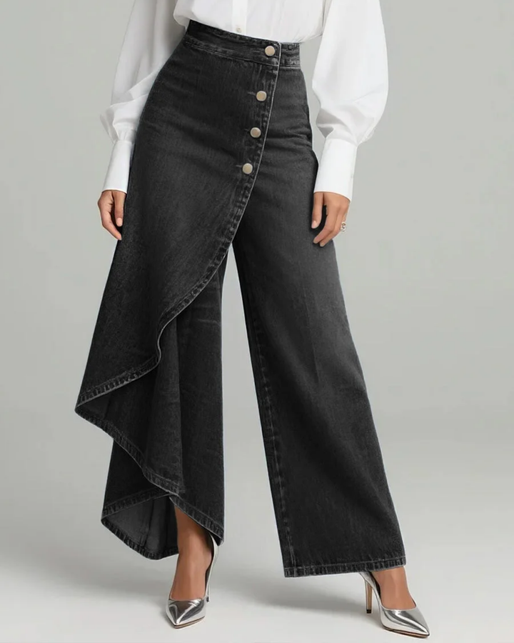 Aurora - Pantaloni denim con laccetti