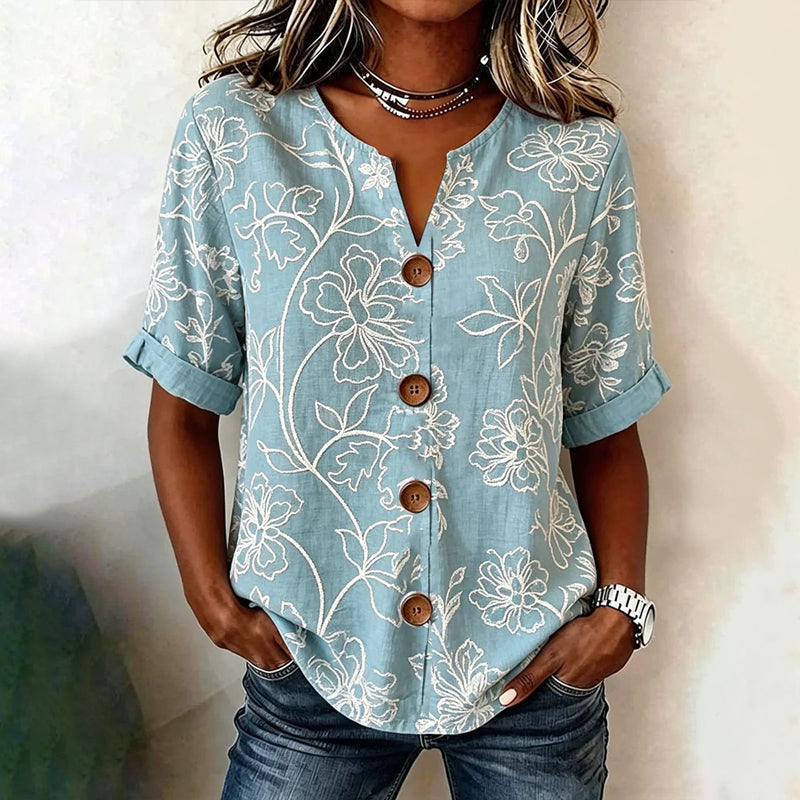 Cecilia - Blusa vintage fantasia floreale
