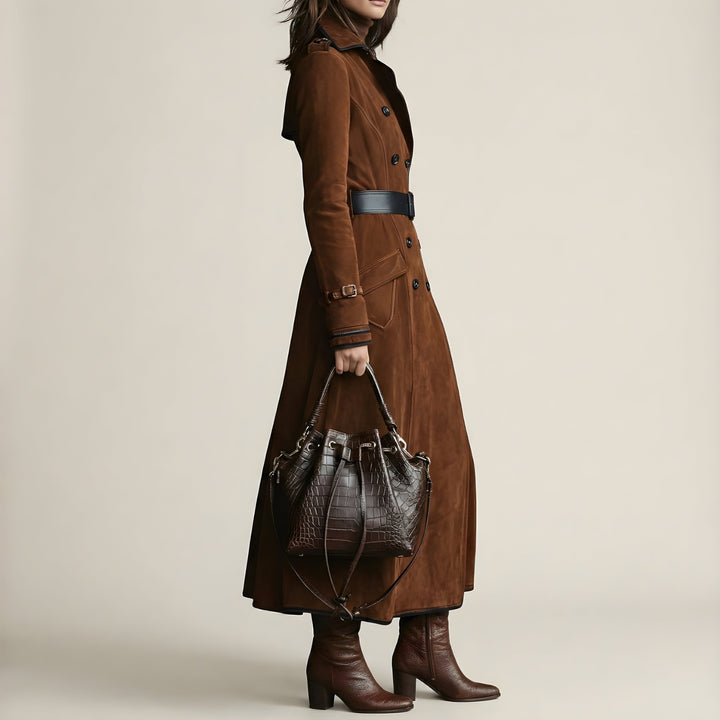 Claudia™ | Trench in Pelle Scamosciata