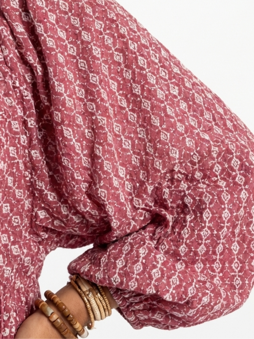 Arletta™ | Vestito Midi Geometrico con Maniche Lunghe