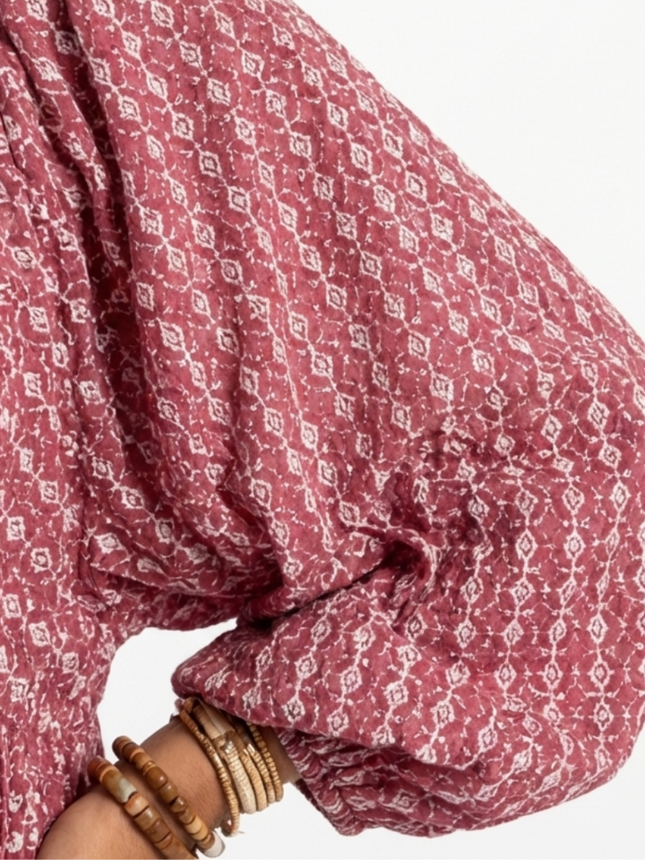Arletta™ | Vestito Midi Geometrico con Maniche Lunghe