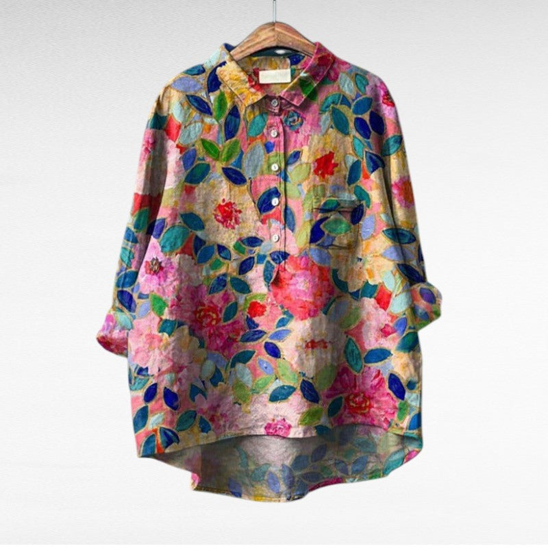Claire | Elegante Blusa de Verano de Lino