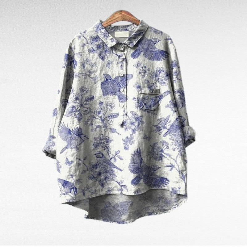 Claire | Elegante Blusa de Verano de Lino