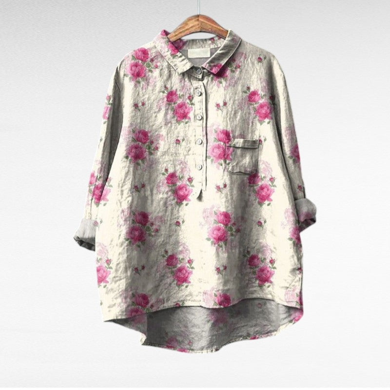 Claire | Elegante Blusa de Verano de Lino