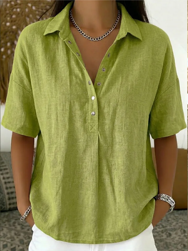 Chiara - Blusa con Colletto e Abbottonatura Frontale