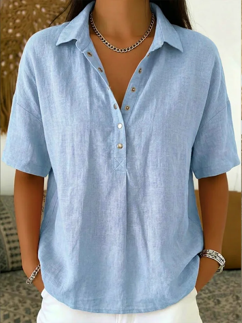 Chiara - Blusa con Colletto e Abbottonatura Frontale