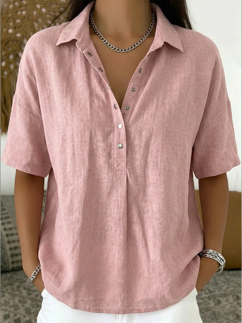 Chiara - Blusa con Colletto e Abbottonatura Frontale