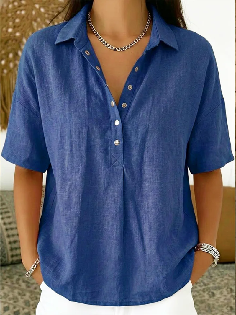 Chiara - Blusa con Colletto e Abbottonatura Frontale