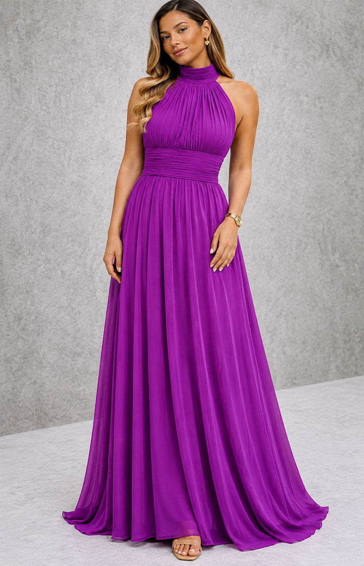 Abito Lungo Elegante da Cerimonia Scintillante, Scollo Americano, Vestito da Sera in 13 Colori