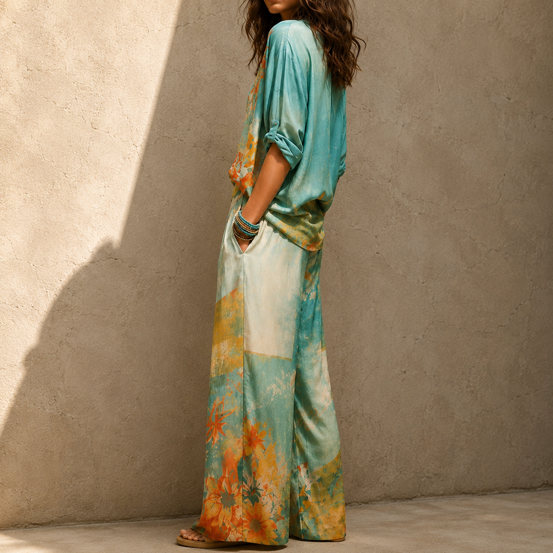 Chiara - Ensemble Elegante con Pantalone Largo