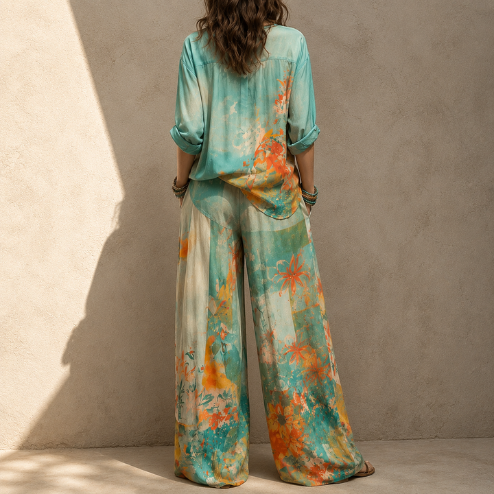 Chiara - Ensemble Elegante con Pantalone Largo
