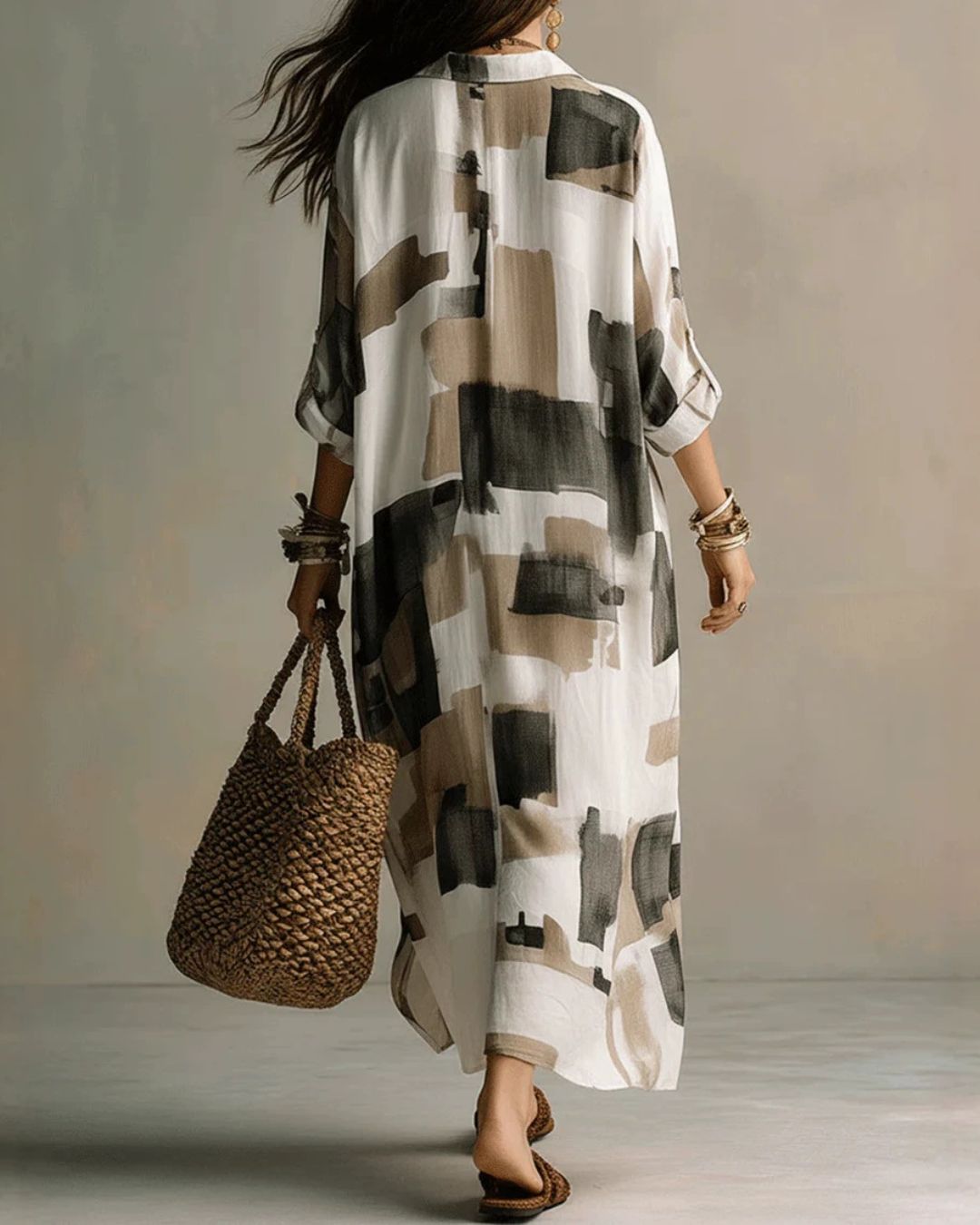 Beatrice - Camicia Lunga con Stampa Artistica