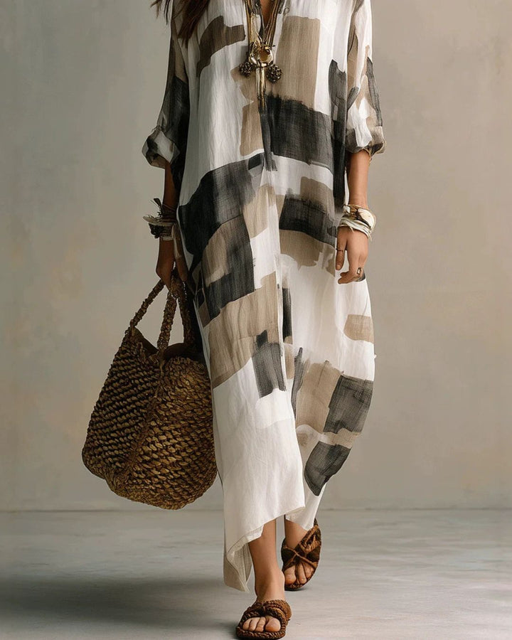 Beatrice™ | Camicia Lunga con Stampa Artistica