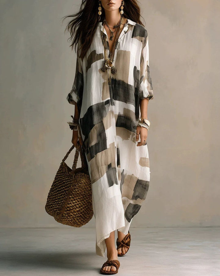 Beatrice™ | Camicia Lunga con Stampa Artistica