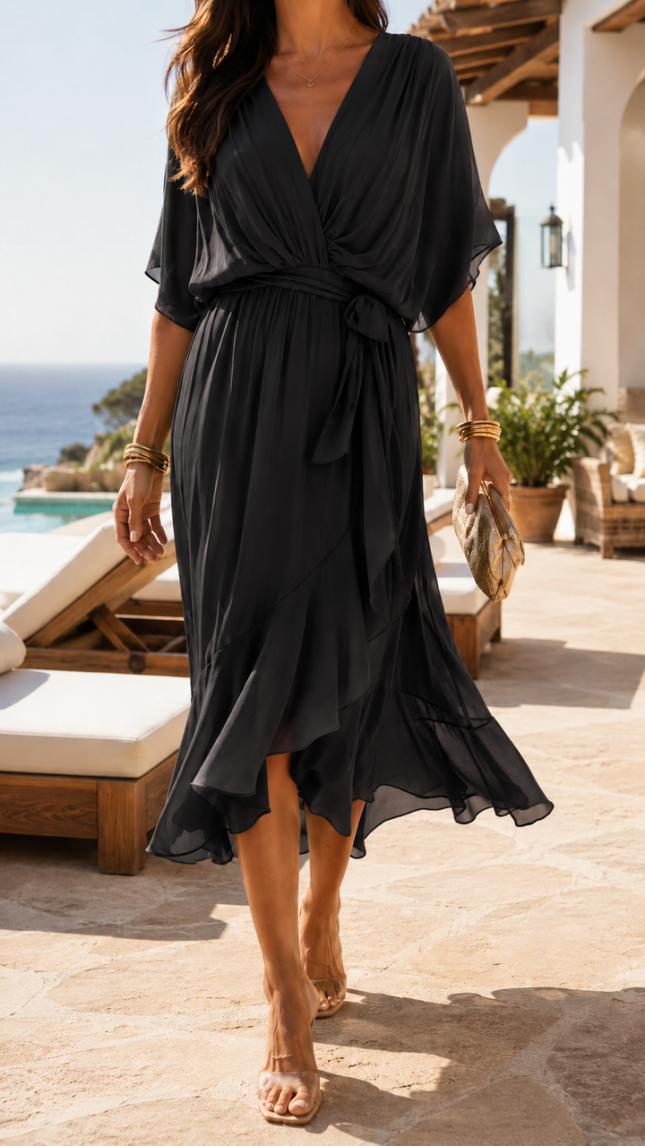 Calipso™ | Abito Maxi Fluido con Scollo a V