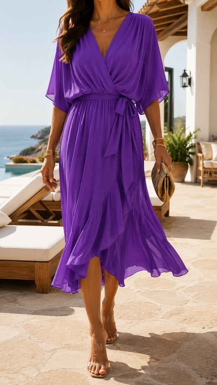Calipso™ | Abito Maxi Fluido con Scollo a V