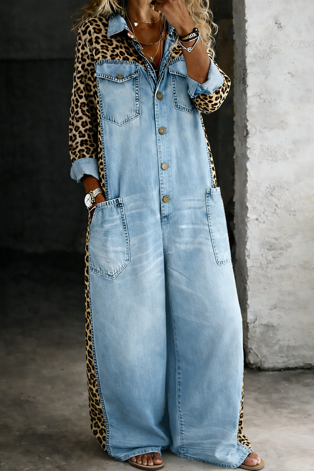 Amanda - Tuta camicia in jeans