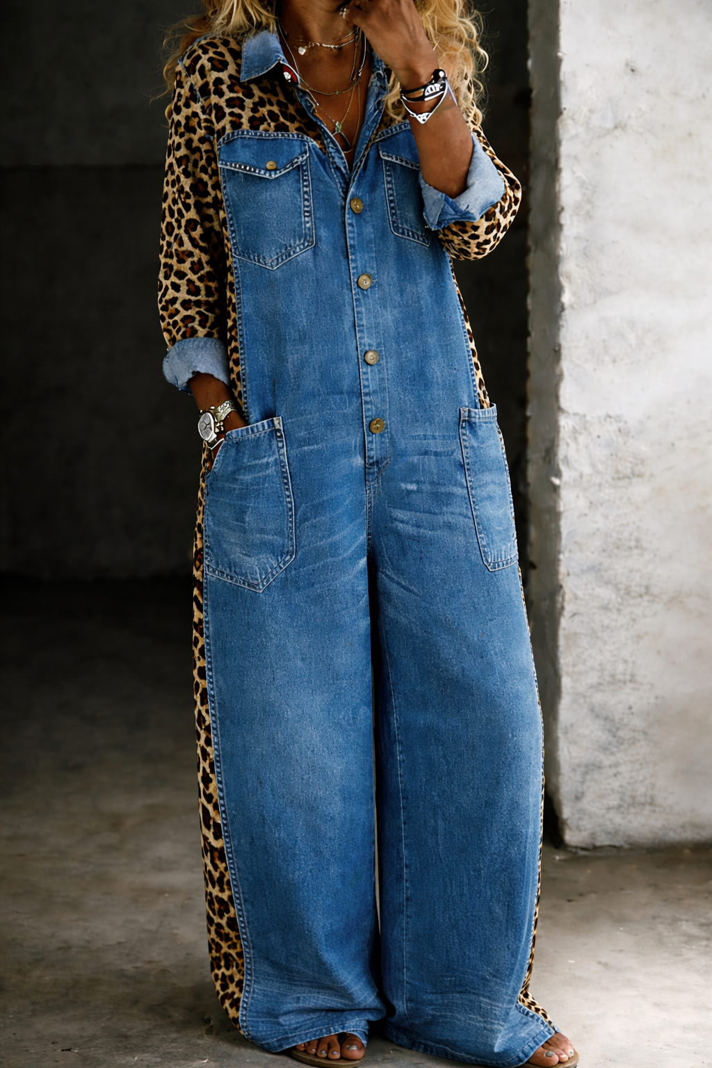 Amanda - Tuta camicia in jeans