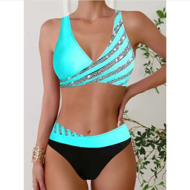 Anna - Costume da Spiaggia con Top Halter Stampato