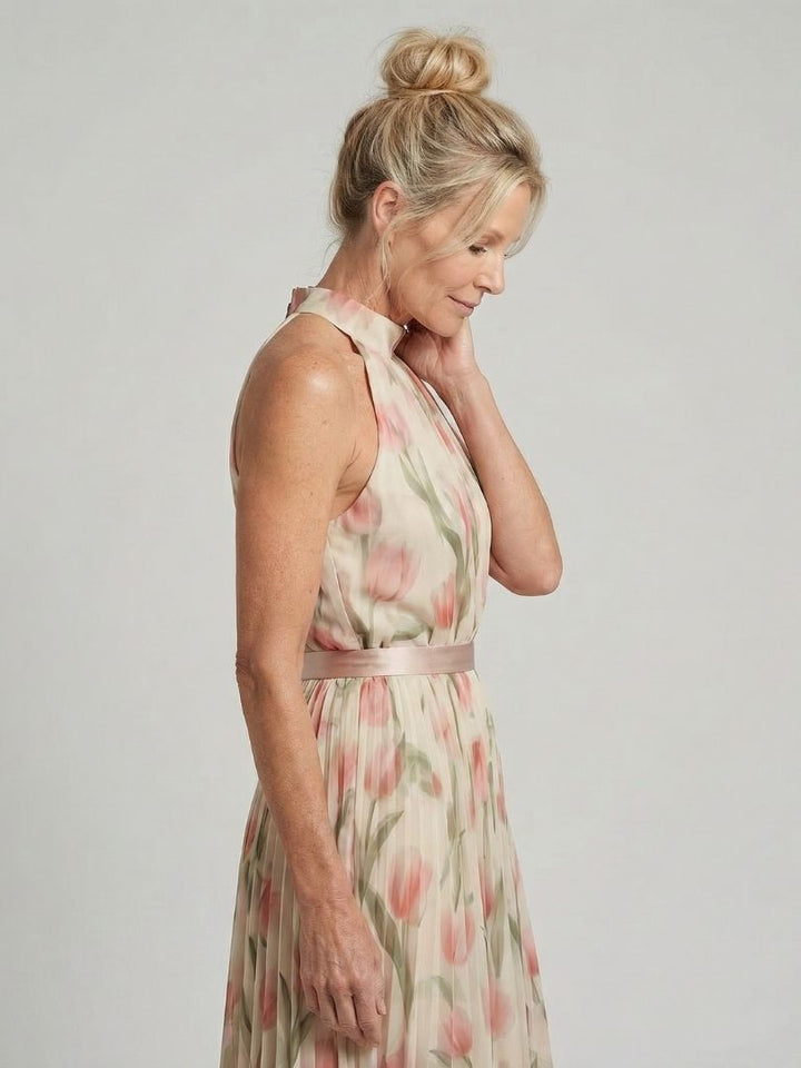 Aurelia™ | Vestito Midi Floreale con Scollo Halter