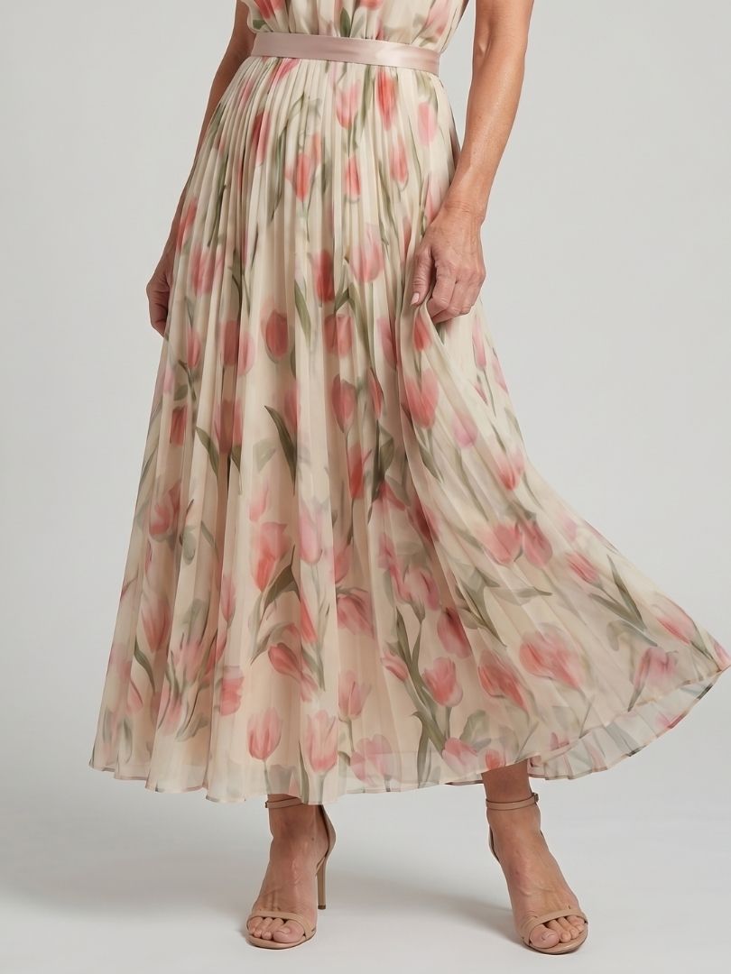 Aurelia™ | Vestito Midi Floreale con Scollo Halter