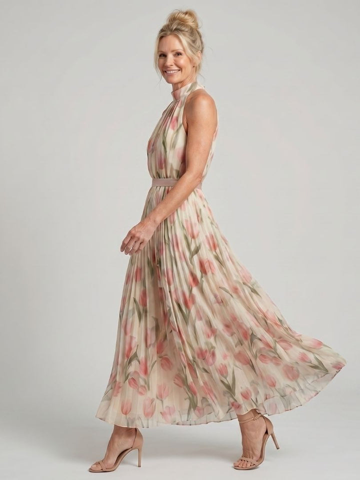 Aurelia™ | Vestito Midi Floreale con Scollo Halter