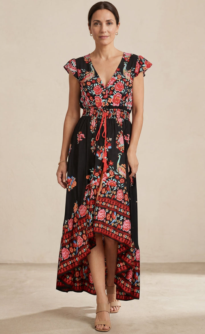 Clara™ | Abito Floreale con Scollo a V