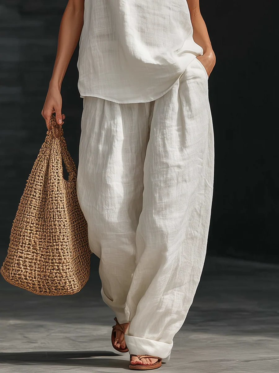 Chiara - Completo senza maniche con pantaloni ampi