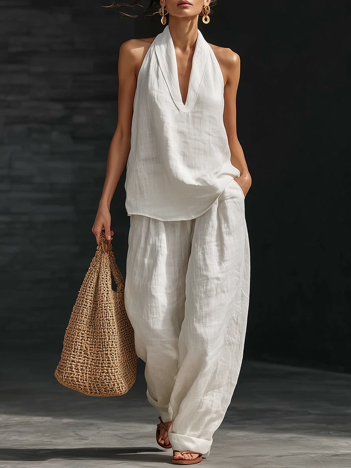 Chiara - Completo senza maniche con pantaloni ampi