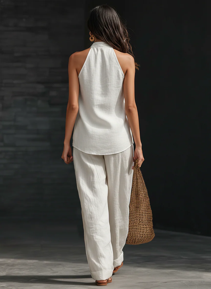 Chiara - Completo senza maniche con pantaloni ampi