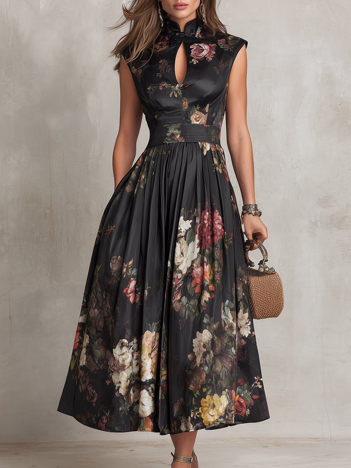 Abito Midi Satin Plissettato