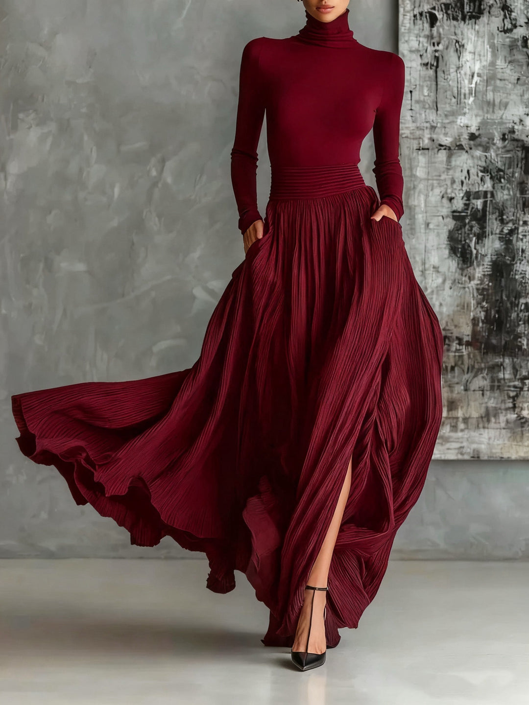 Alice - Completo elegante con gonna plissé