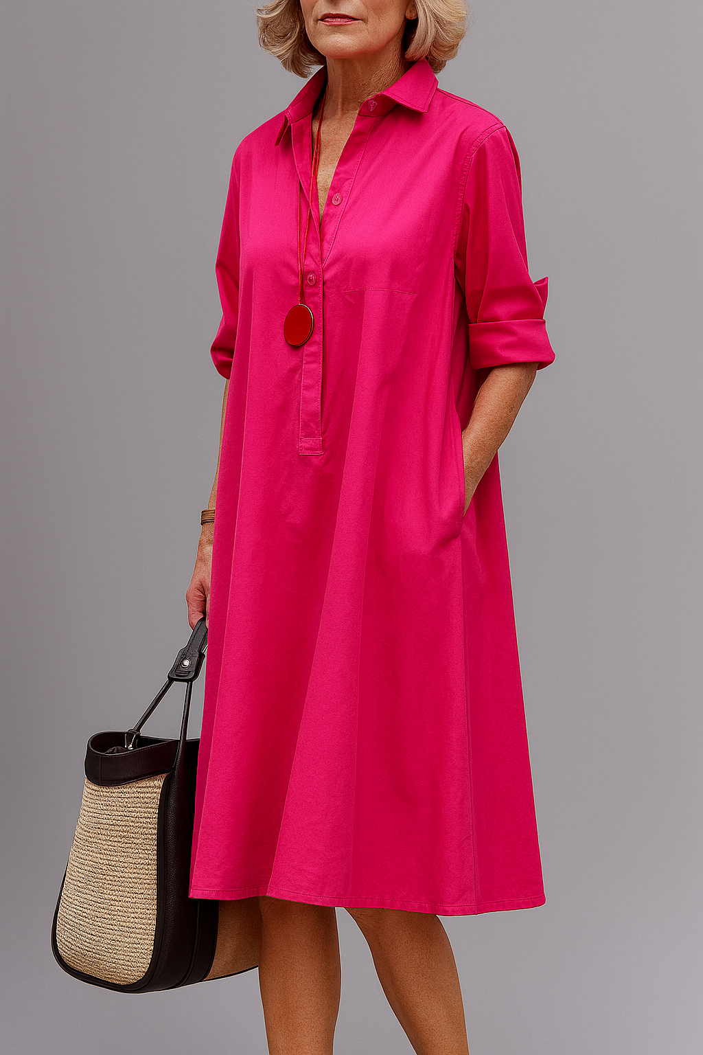 Chiara™ | Abito Midi Elegante Rosa