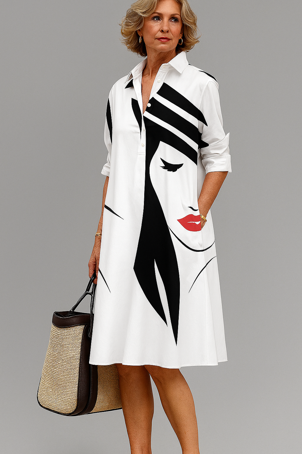 Beatrice™ | Abito Midi Elegante Bianco
