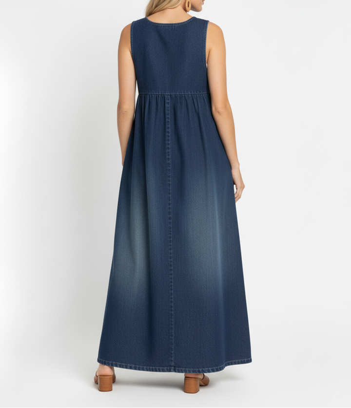 Carla - Abito maxi denim lavaggio vintage