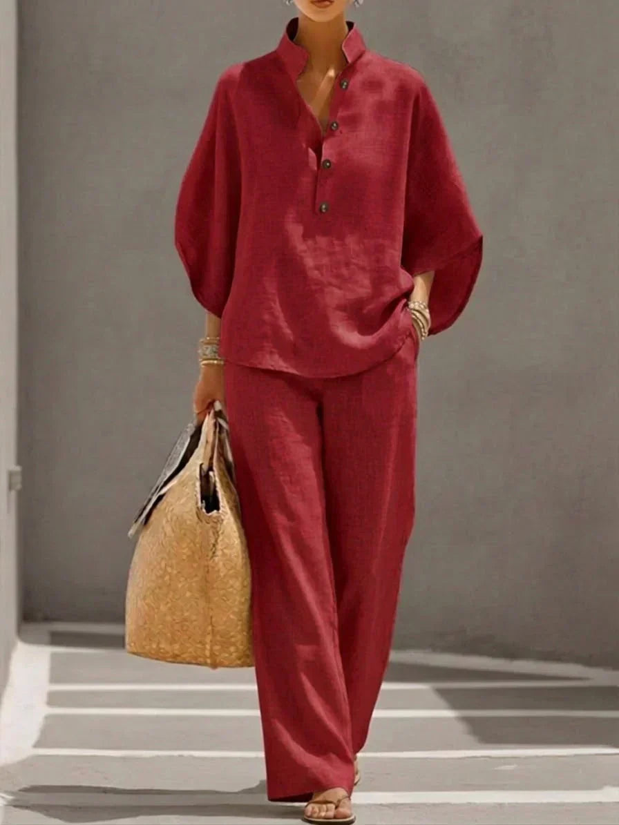 Camilla - Ensemble in Lino con Maniche Pipistrello