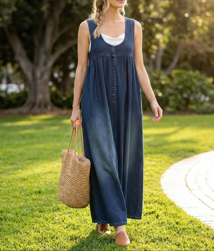 Carla - Abito maxi denim lavaggio vintage