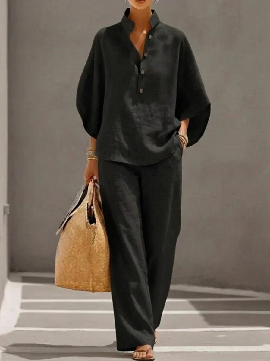 Camilla - Ensemble in Lino con Maniche Pipistrello