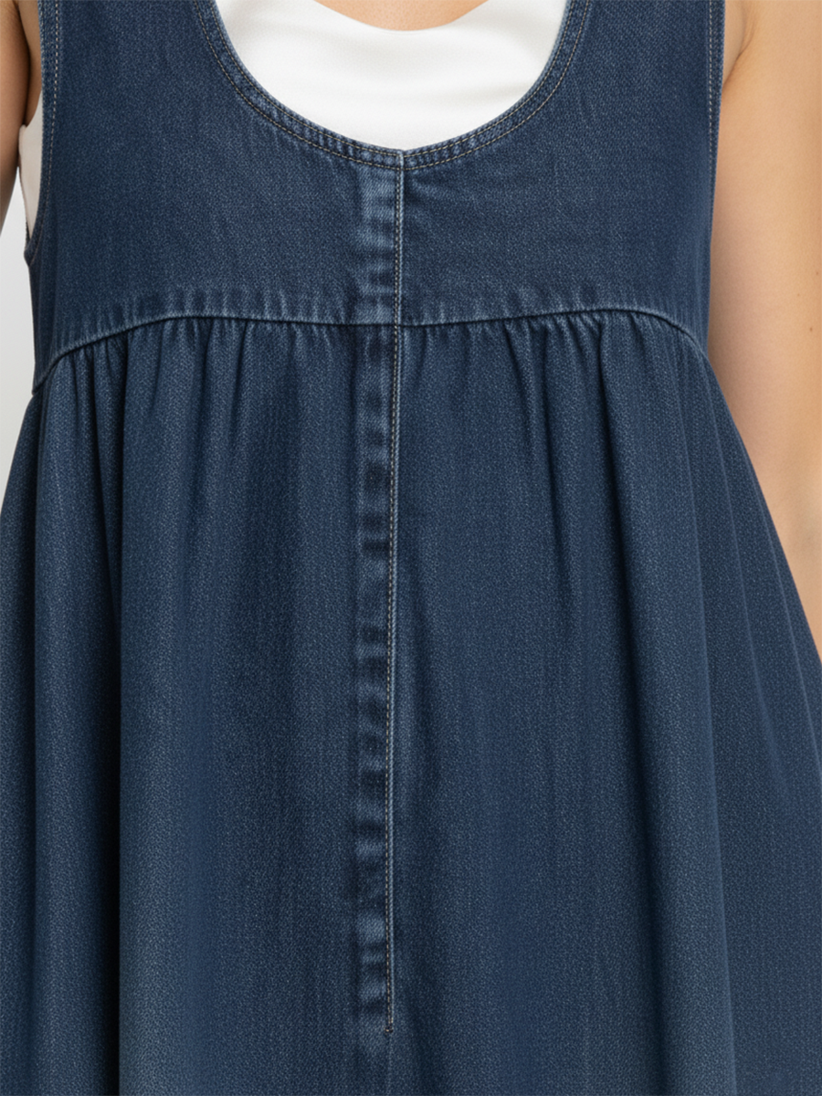 Carla - Abito maxi denim lavaggio vintage