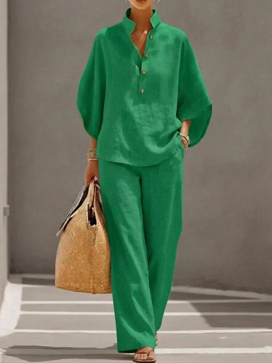 Camilla - Ensemble in Lino con Maniche Pipistrello