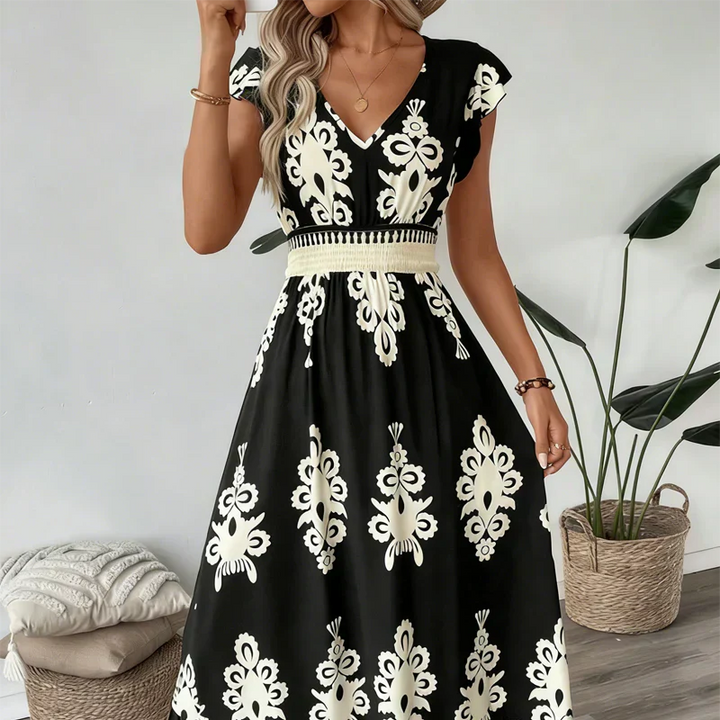 Candela™ | Maxi Abito Baroque con Scollo a V