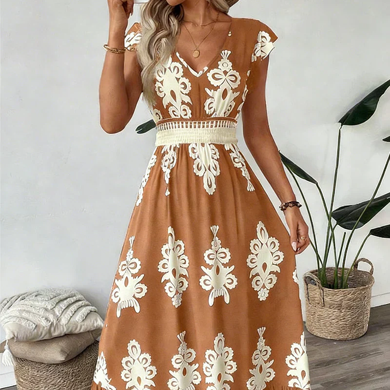 Candela™ | Maxi Abito Baroque con Scollo a V