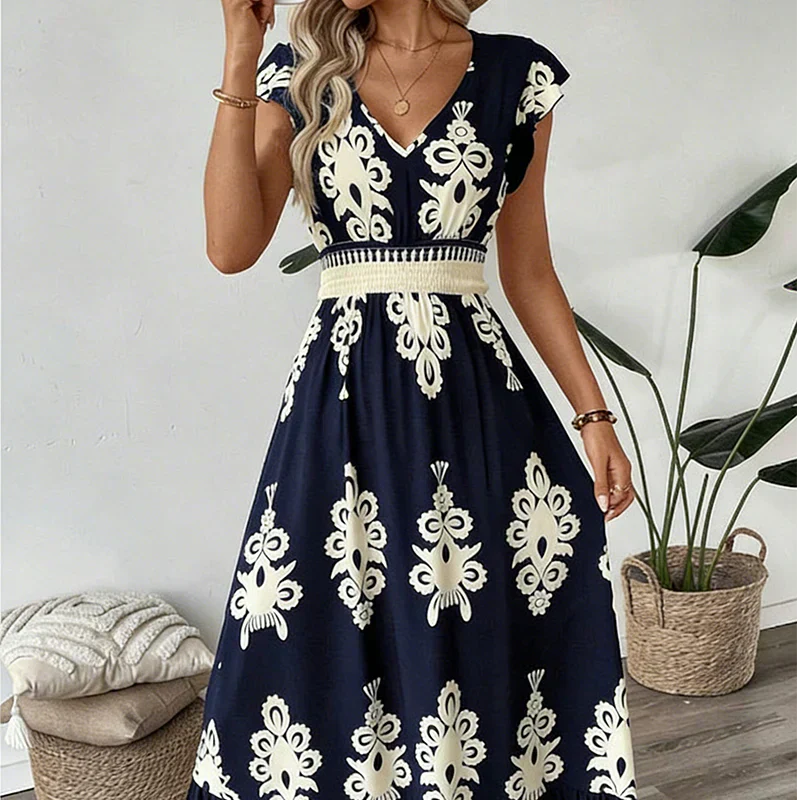 Candela™ | Maxi Abito Baroque con Scollo a V