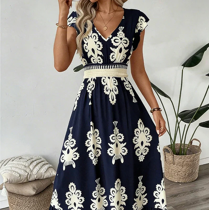Candela™ | Maxi Abito Baroque con Scollo a V