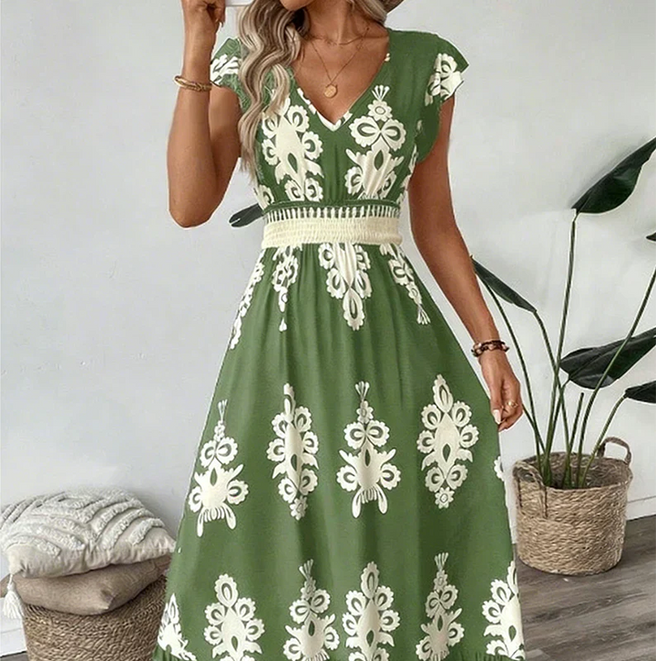 Candela™ | Maxi Abito Baroque con Scollo a V